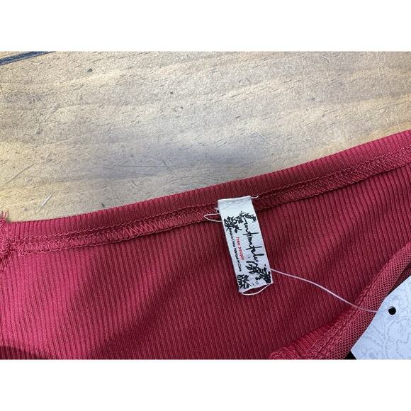 Free People On The Run Bustier Ruched Mesh Ribbed Bodysuit Large NWT - Picture 6 of 13